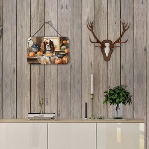 New Cavalier Spaniel Fall Kitchen <b>Wall</b> Hanging <b>Prints</b> Multicolor Aluminum Metal Sign for Door <b>Bathroom</b> Plaque Home Decor 8HX12W - Product Image 4
