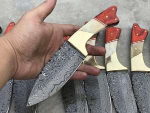 Cuchillos de Acero de Damasco de Hoja Fija de Alta Calidad para Senderismo, Caza y Supervivencia, Cuchillo Táctico de Supervivencia para Exteriores EDC - Product Image 3