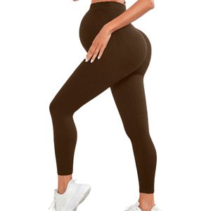 Leggings de Yoga Maternité Personnalisés en Gros OEM ODM pour Femmes – Taille Haute, Maille Unie, Extensibles dans les Quatre Sens, Respirants, Pantalons de Fitness pour la Grossesse - Product Image 4