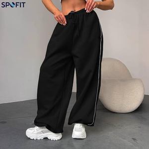 SPOFIT Pantalon de survêtement personnalisé à coupe large empilée, pour femme et homme, style jogging, coupe évasée, jambe droite, ample - Product Image 4
