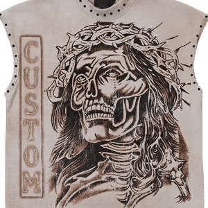 เสื้อกล้ามลายกราฟิกประดับเพชร Glory Custom ผ้าฝ้าย 100% เนื้อนุ่ม ระบายอากาศได้ดี สไตล์ใหม่ทันสมัย เสื้อยืดแขนกุดสำหรับทุกเพศ - Product Image 4
