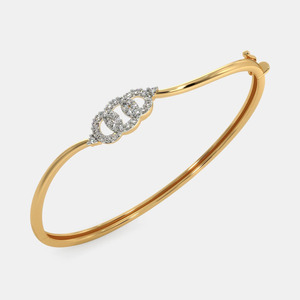 Brazalete Abierto de Oro con Tres Círculos de Diamantes - Product Image 1