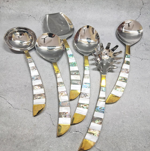 Impresionante juego de cubiertos dorados, con hermosas mangos texturizados, cubiertos elegantes de alta calidad para comedor, disponibles a precios de mayorista. - Product Image 6
