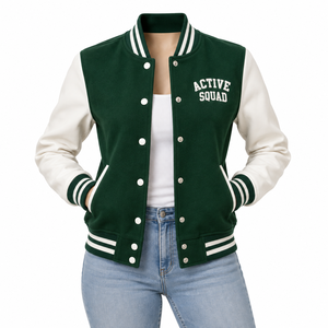 Chaqueta Varsity Corta para Mujer, Precio al por Mayor, Tendencia 2026, Parches Bordados de Alta Calidad, Logotipo Personalizado de Béisbol - Product Image 2