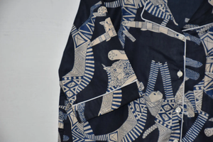 Conjunto de Pijama Artesanal de Algodón de Tres Piezas, Corte Holgado, Camisa de Manga Corta con Botones - Product Image 6