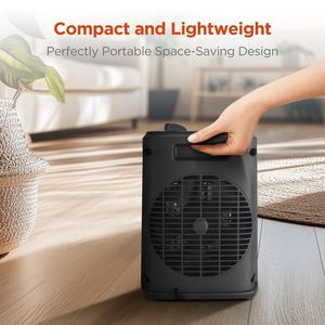Chauffage d'appoint oscillant en céramique PTC de 1500 W avec télécommande, noir - Product Image 6