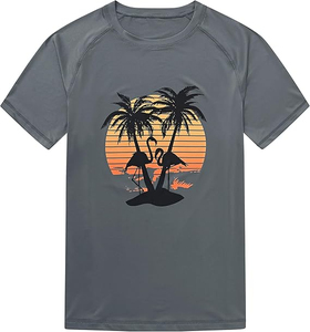 T-shirt de natation anti-UV UPF 50+ pour homme, manches courtes, idéal pour la course, la natation, la randonnée et l'entraînement, personnalisable avec logo d'entreprise - Product Image 2