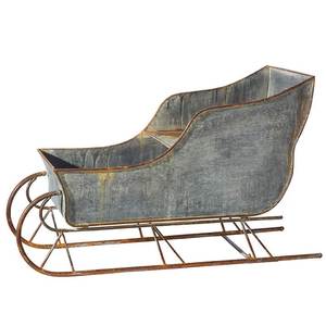 Natural Metal Sleigh With Iron Frame And Durable Construction Irregular Shape <b>Christmas</b> Decoration - Product Image 1