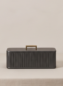 Boîte décorative en métal côtelé noir pour dattes, organisateur de fruits secs, emballage cadeau festif de luxe, conteneur en étain – Vente en gros - Product Image 3