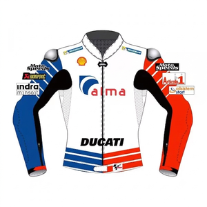 Veste de course MotoCP Jack Miller Rucati Custom Motorsport, style vintage, en cuir de vachette et de kangourou / Chaqueta - Product Image 1