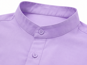 Camisa de Hombre Manga Larga, Color Morado Sólido, Popelina, Cierre de Botones, Estilo Casual Elegante, Corte Regular - Product Image 5