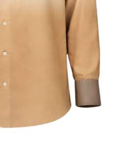 เสื้อเชิ้ตผู้ชายสีเบจออมเบร ผ้าฝ้ายพรีเมียม แขนยาว ติดกระดุม สวมใส่ได้ทั้งแบบลำลองและเป็นทางการ รับผลิตตามสั่ง (OEM) จำหน่ายส่ง - Product Image 6