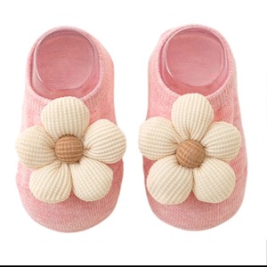 Chaussettes courtes d'été en tricot rose pour bébés de 0,5 à 3 ans, mignonnes, à motifs floraux, antibactériennes, écologiques et respirantes - Product Image 4