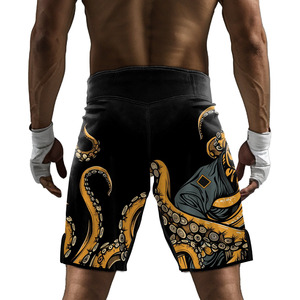 Men's Black MMA <b>Shorts</b> Print Quick Dry Mixed Martial Arts Fight Wear Regular Fit Practice <b>Grappling</b> <b>Shorts</b> - Product Image 4
