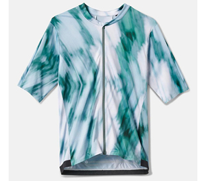 Maillot de Ciclismo Personalizado Verde Abstracto Unisex de Alto Rendimiento con Cremallera Completa para Bicicleta de Carretera, Transpirable, que Absorbe la Humedad, 100% Poliéster Sublimado - Product Image 1