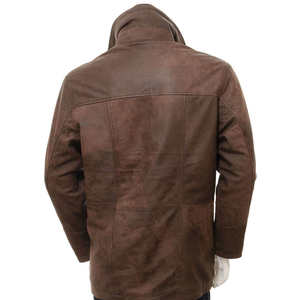 Venta Directa de Fábrica, Chaqueta de Cuero Genuino para Hombre, Estilo Motero Vintage, Impermeable, Resistente al Viento, Transpirable, de Alta Calidad - Product Image 3
