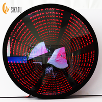 Miroir Led Infinity 3D Personnalisé Hologramme Ventilateur Miroir Miroir Verre Personnalisation Affichage Effet Étendu Abyss Magic Christmas