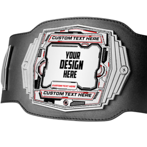 Ceinture de champion personnalisable avec texte, ceinture de titre noire et argentée de haute qualité pour designs sur mesure - Product Image 2