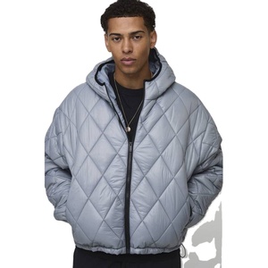 เสื้อแจ็คเก็ตพัฟเฟอร์กันน้ำแบบมีซิปสำหรับฤดูหนาว ผลิตตามสั่ง ขายส่ง ผ้าถัก ระบายอากาศได้ดี สไตล์สตรีทแวร์ ผ้าแคนวาสแบบซักได้ สำหรับผู้ชายไซส์ใหญ่ - Product Image 1