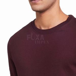 Sweat-shirt à col rond chaud et à manches longues pour hommes, hiver, échantillon gratuit, pull-over doublé polaire, décontracté, élégant et confortable, à vendre - Product Image 4