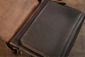 Maletín de Cuero Genuino Crazy Horse Vintage para Hombre, para Uso Diario y de Negocios, para Laptop de 15 Pulgadas, Modelo LLB-0329 - Product Image 5