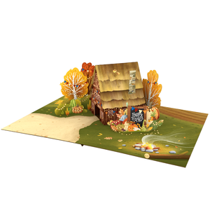 Carte de vœux 3D pop-up personnalisée, thème Thanksgiving et ferme, faite à la main, en papier, pour l'automne, vente en gros, fabricant OEM/ODM - Product Image 4