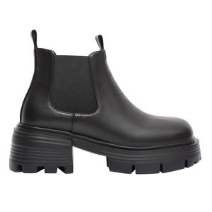 Botines de Plataforma Negros para Mujer, Tacón Grueso de 6.5 cm, Resistentes al Agua, de Piel Sintética Elástica, Venta al Por Mayor - Product Image 4