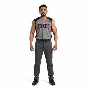 Maillot d'équipe personnalisé en polyester respirant et sublimé pour hommes avec boutons intégraux pour les Yorkville Foxes par Dhirk Sports - Product Image 1