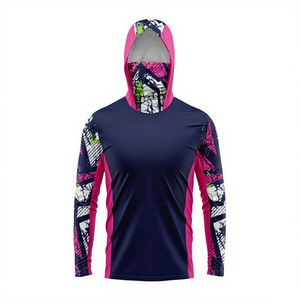 Chemise de pêche à manches longues UPF 50, séchage rapide, respirante, à capuche, protection UV, vêtements de sport, OEM personnalisé - Product Image 3