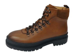 Botas de Combate de Cuero Genuino Marrón, con Cordones, Punta Redonda, Suela de Goma, Entresuela de EVA, Antideslizantes, para Todas las Temporadas - Product Image 5