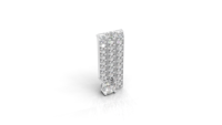 Aarinya Broche Unisexe Classique en Or 14K avec Diamant de Laboratoire Solitaire Linéaire Cascade, Sertissage Triple Barre en Canal, Éclat Piliers, pour Mariage
