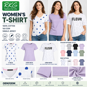 T-shirt uni à manches courtes et col rond surdimensionné en coton 100% écologique pour femmes - Product Image 3