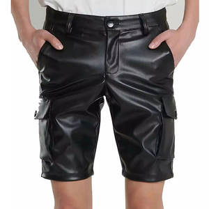 Urban Inspired Mid Waist Leather <b>Shorts</b> <b>for</b> <b>Men</b> with <b>Tailored</b> Fit Eco-Friendly & Quick Dry Casual Styling - Product Image 1
