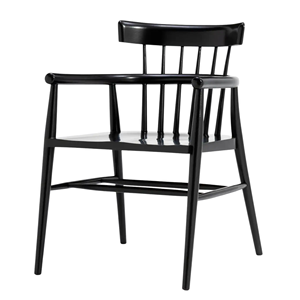 Sillón Moderno de Madera Maciza con Respaldo de Espiga, Estructura de Madera Resistente, Silla de Comedor Cómoda para Hogar, Cafetería, Restaurante - Product Image 2