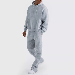 ชุดวอร์มผู้ชายคุณภาพสูง พิมพ์ลายสำหรับฤดูหนาว ผ้าฟลีซเทอร์รี่คอตตอนสีพื้น ชุดฮู้ดดี้ สกรีนโลโก้ได้ สไตล์ลำลอง - Product Image 1