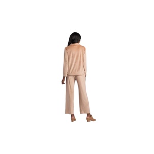 New Arrivals Winter Women's Funnel High Neck <b>Lounge</b> Style Comfort 2 Piece <b>Set</b> Velour Tracksuit Pullover Sweat Suits For Womens - Product Image 6