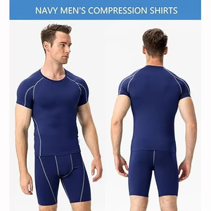 Camiseta Deportiva de Compresión 100% Algodón OEM, Personalizada con Impresión Frontal, Corte Regular, Manga Corta, Cuello Redondo, Transpirable, Secado Rápido, para Gimnasio - Product Image 4