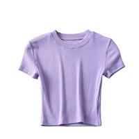 T-shirt court d'été personnalisé pour femme, coupe classique, éco-responsable, avec appliques brodées, séchage rapide, respirant, en coton, vente en gros