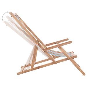 Silla de playa plegable de tela multicolor y marco de madera - Product Image 6