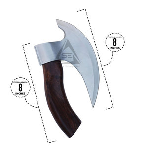 Durable Material Low MOQ Customizable Wood <b>Handle</b> Stainless Steel Blade Pizza Cutting <b>Axe</b> Private Label Best Selling - Product Image 4