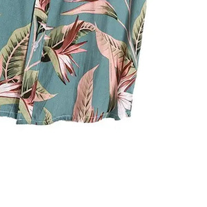 Chemise boutonnée florale pour homme, légère, imprimé palmiers, chemise de plage et de villégiature respirante, vente en gros d'usine, exportation - Product Image 2