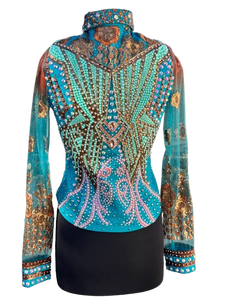 Custom <b>Rhinestone</b> Western Rodeo Show <b>Jacket</b> for Cowgirl Horse Show Riding and Barrel Racing Competition - Product Image 2