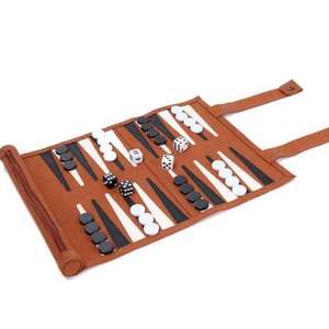 Deluxe Leather <b>Backgammon</b> <b>Set</b> with Handcrafted Excellence & Lasting Durability Customizable for Outdoor Use - Product Image 1
