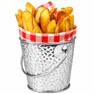 Seau en métal galvanisé avec logo personnalisé, bac de service en acier résistant à la rouille pour la restauration rapide, poulet frit et frites - Product Image 4