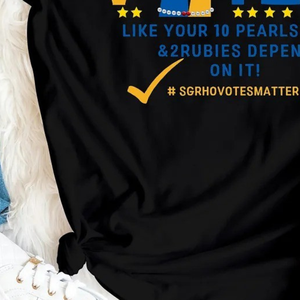Camiseta personalizada VOTE negra para mujer, con estampado gráfico de la hermandad griega Sigma Gamma Rho, manga corta, cuello redondo, informal, de algodón, a la moda - Product Image 4