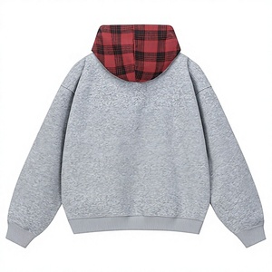 Sudadera con capucha rosa para mujer, de manga larga, color liso, con doble cremallera, informal, para otoño - Product Image 2