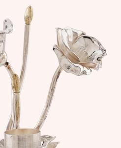 Candelabro de Metal Plateado con Forma de Flor, Redondo, Decoración para el Hogar - Product Image 3