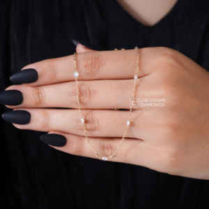 Wholesale 14K Yellow Gold Round Brilliant Cut Lab Grown Diamond Station <b>Necklace</b> OEM ODM Custom Fine Jewelry Women - Product Image 2