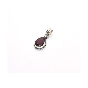 Vintage Style Ethnic <b>Red</b> Quartz Pendant 925 Sterling Silver Pendant Charm Birthstone Jewelry Accessories Bohemian <b>Red</b> Garnet - Product Image 2