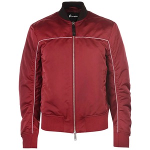 Blouson bomber rouge pour homme, couleur unie, fermeture éclair, col montant, streetwear, écologique, décontracté, en polyester, pour l'hiver - Product Image 3
